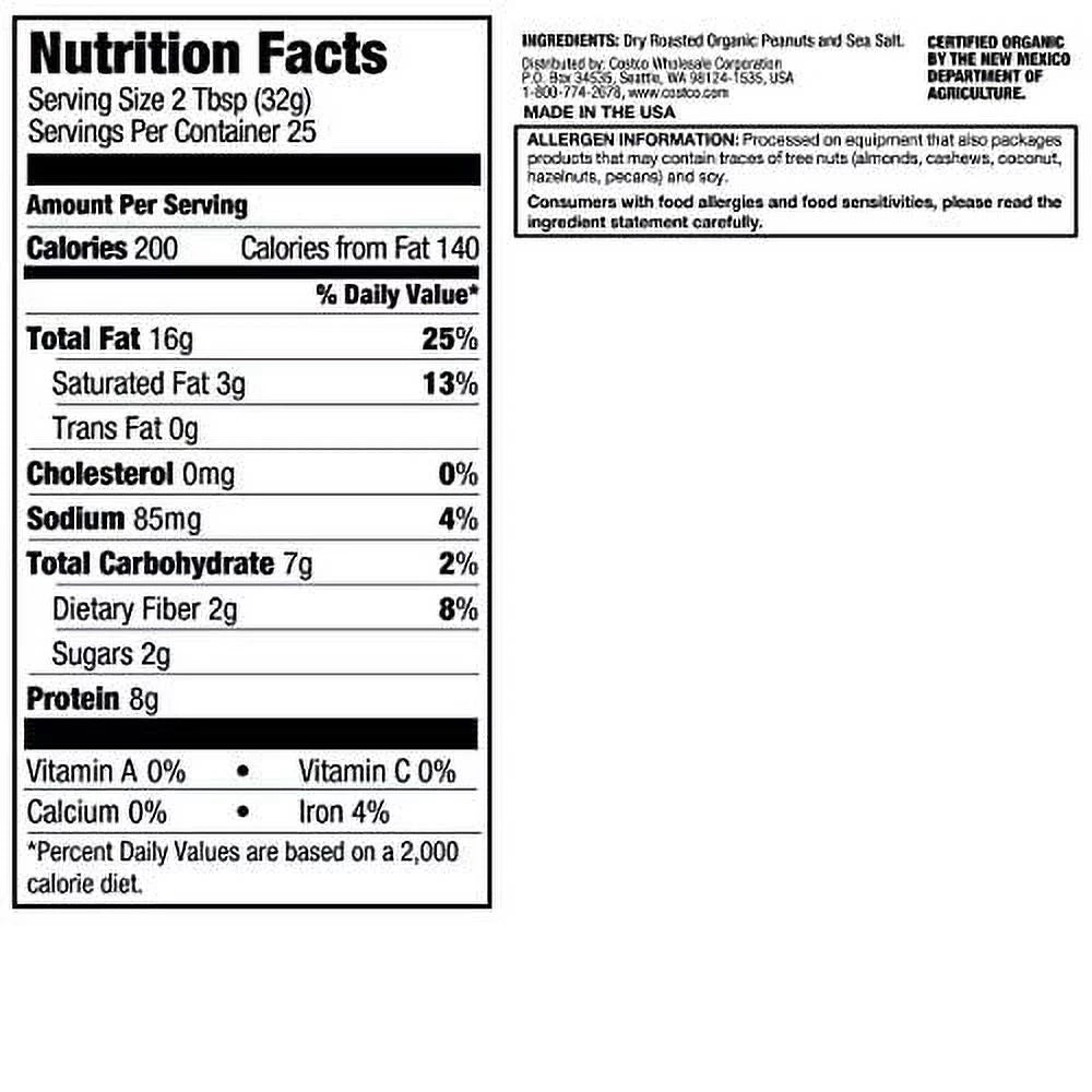 Organic Creamy Peanut Butter 28 Ounce 2 Pack J204