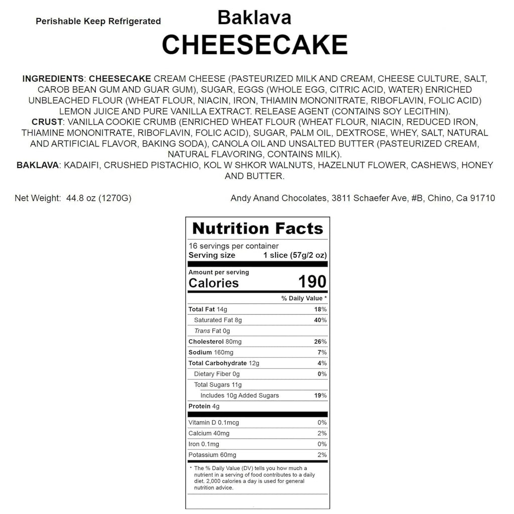 Baklava Cheesecake (9-inch, 2.8 lbs) H992