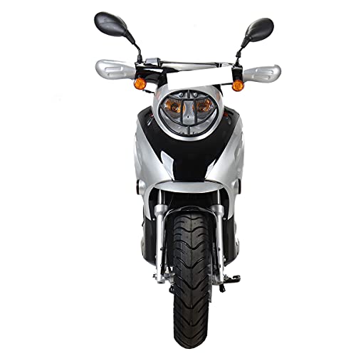 Black 50cc Moped with 10" Aluminum Wheels Y505