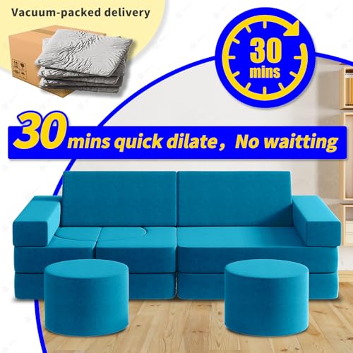 13PCS Modular Kids Play Couch (Blueberry, L) G2760