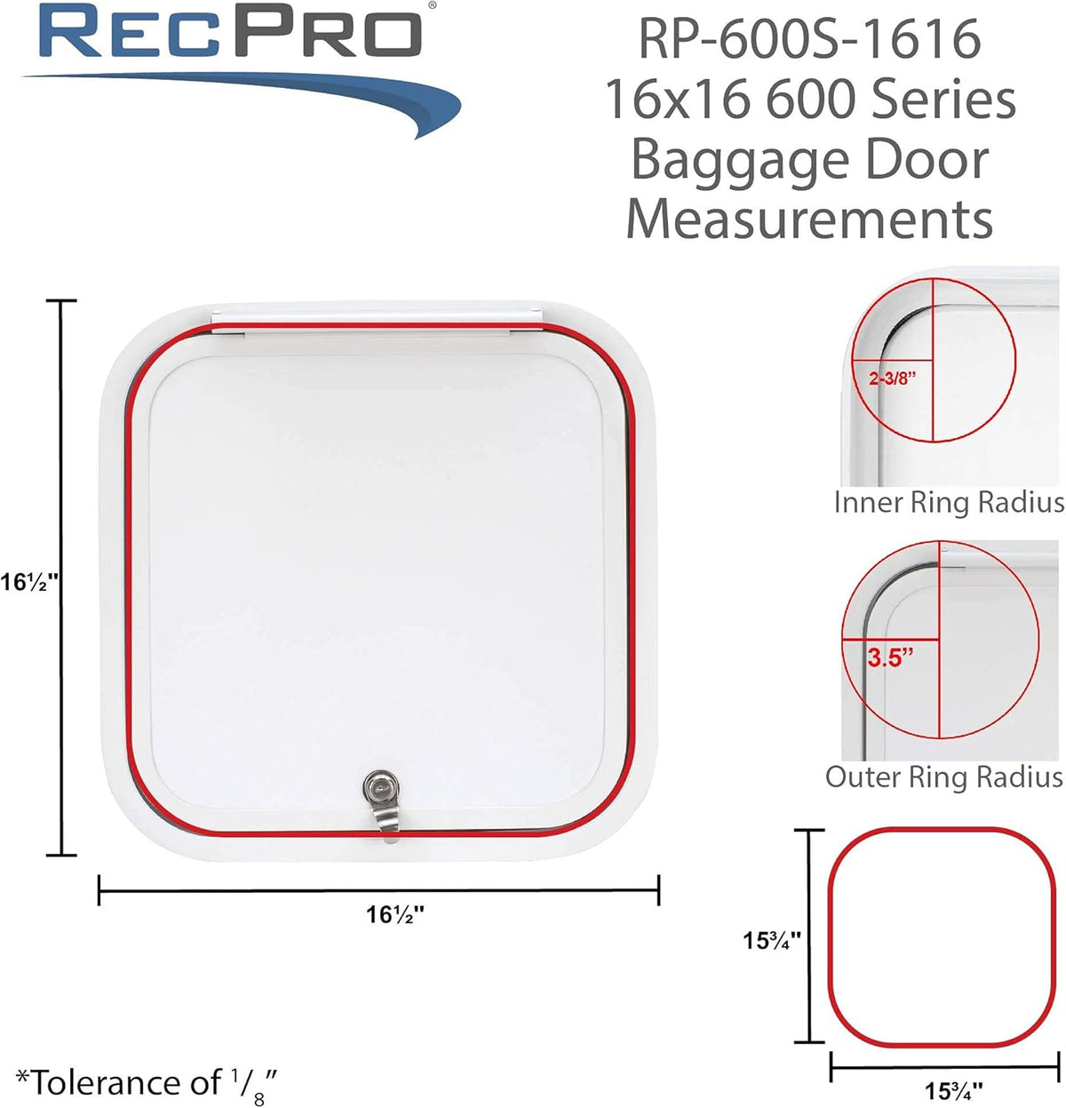 16 x 16 Baggage Door with Rounded Corners H136565