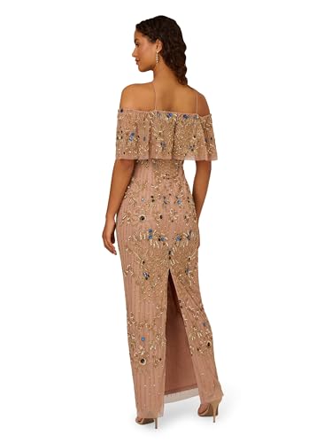 Bead Cold Shoulder Long Dress Y940