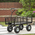 Heavy Duty Steel Utility Cart 550-lbs Capacity with Removable Sides and 10 Inch Wheels T5132