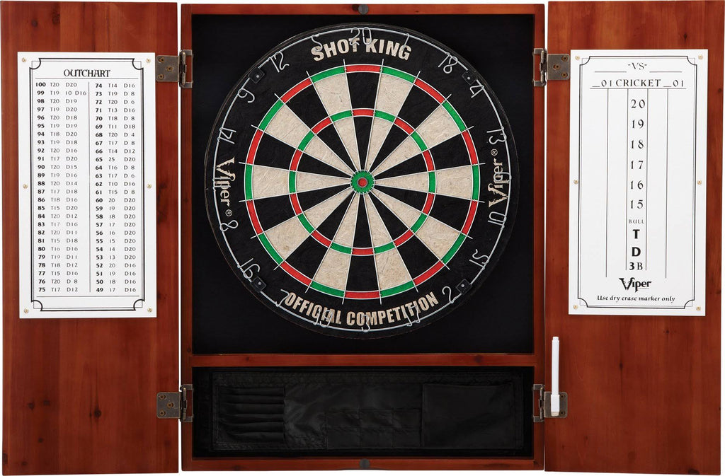 Solid Wood Cabinet & Sisal/Bristle Dartboard Set P60513