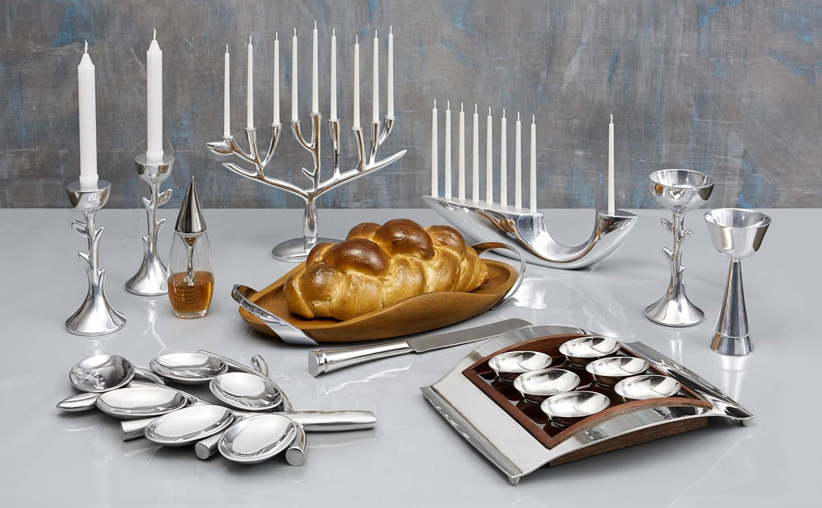 Wood and Alloy Seder Plate V68403