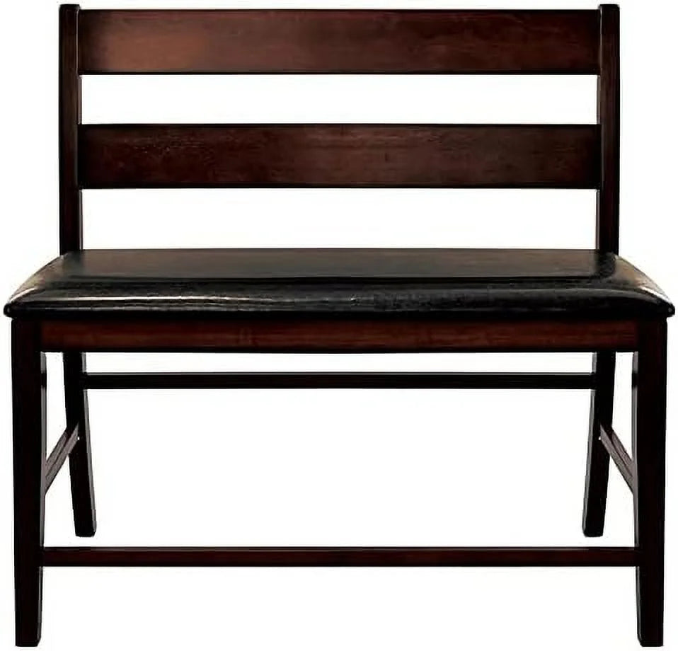 Wood Counter Height Dining Bench with Back in Cherry C87406