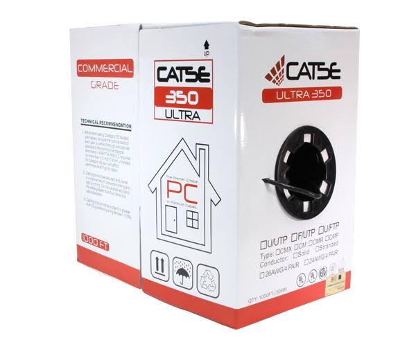 Cat5e Riser Bulk Ethernet Cable, 24 AWG 1000ft - Red E245