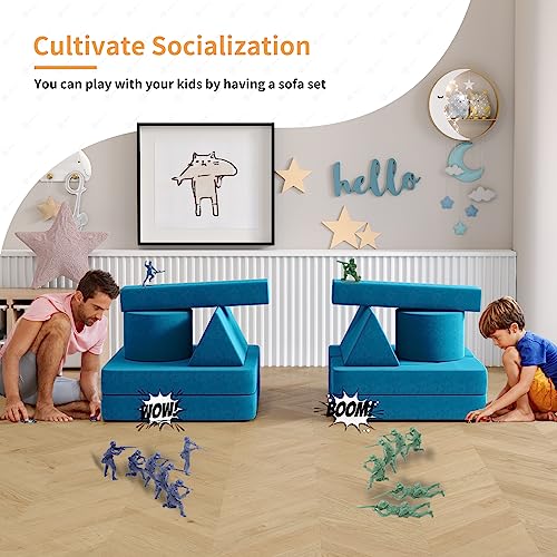 13PCS Modular Kids Play Couch (Blueberry, L) G2760