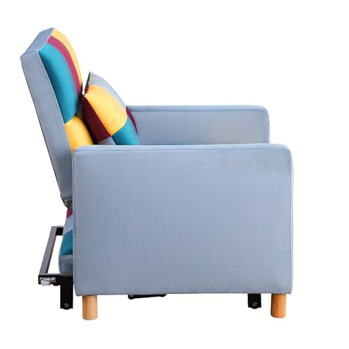 3-in-1 Convertible Chair Bed, 31.5 Inch Pull Out Sofa Bed with Adjustable Backrest, Solid Wood Feet W637441