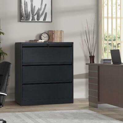 Black Heavy-Duty Lateral File Cabinet R1746