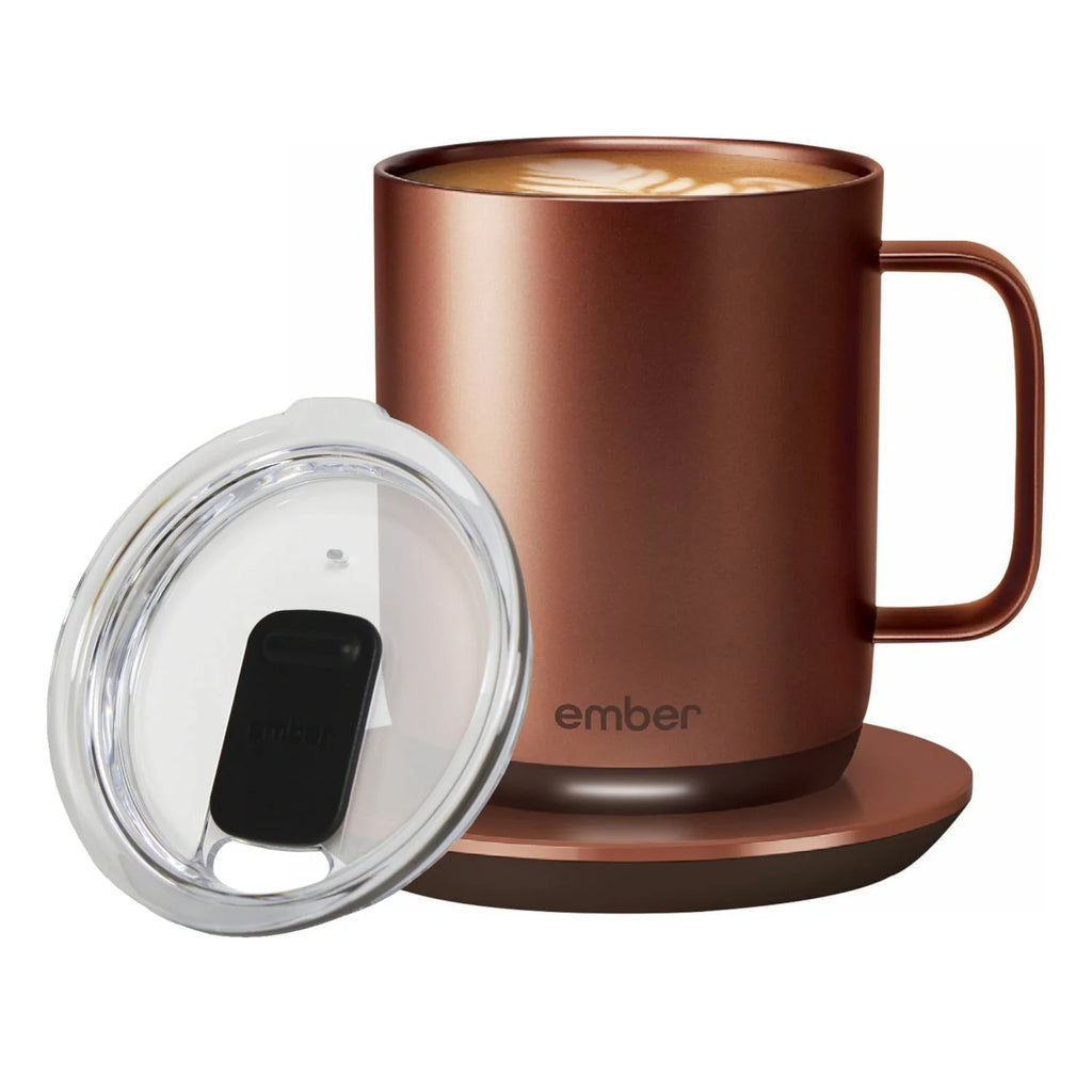 14 oz Grey Heated Coffee Mug with Splash-Proof Sliding Lid M312