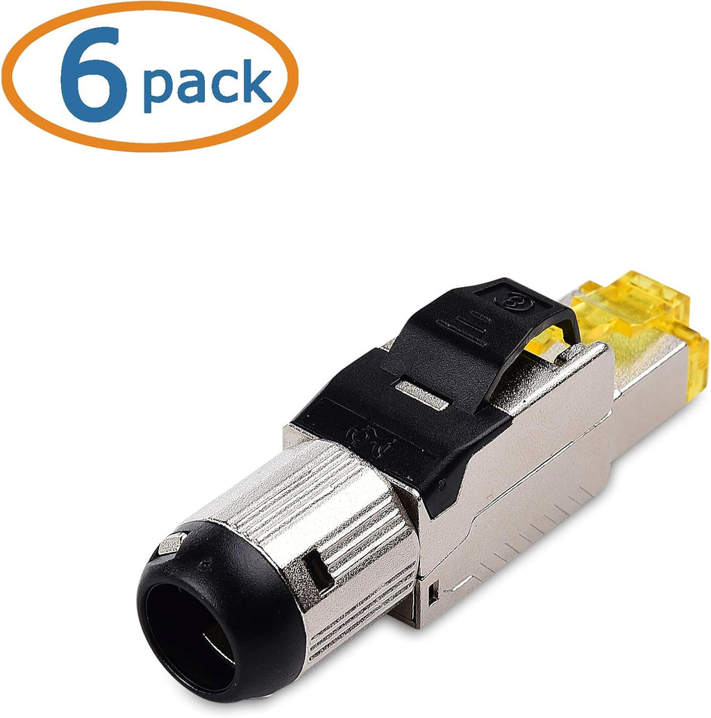 6-Pack Shielded Cat8 RJ45 Connector U52786