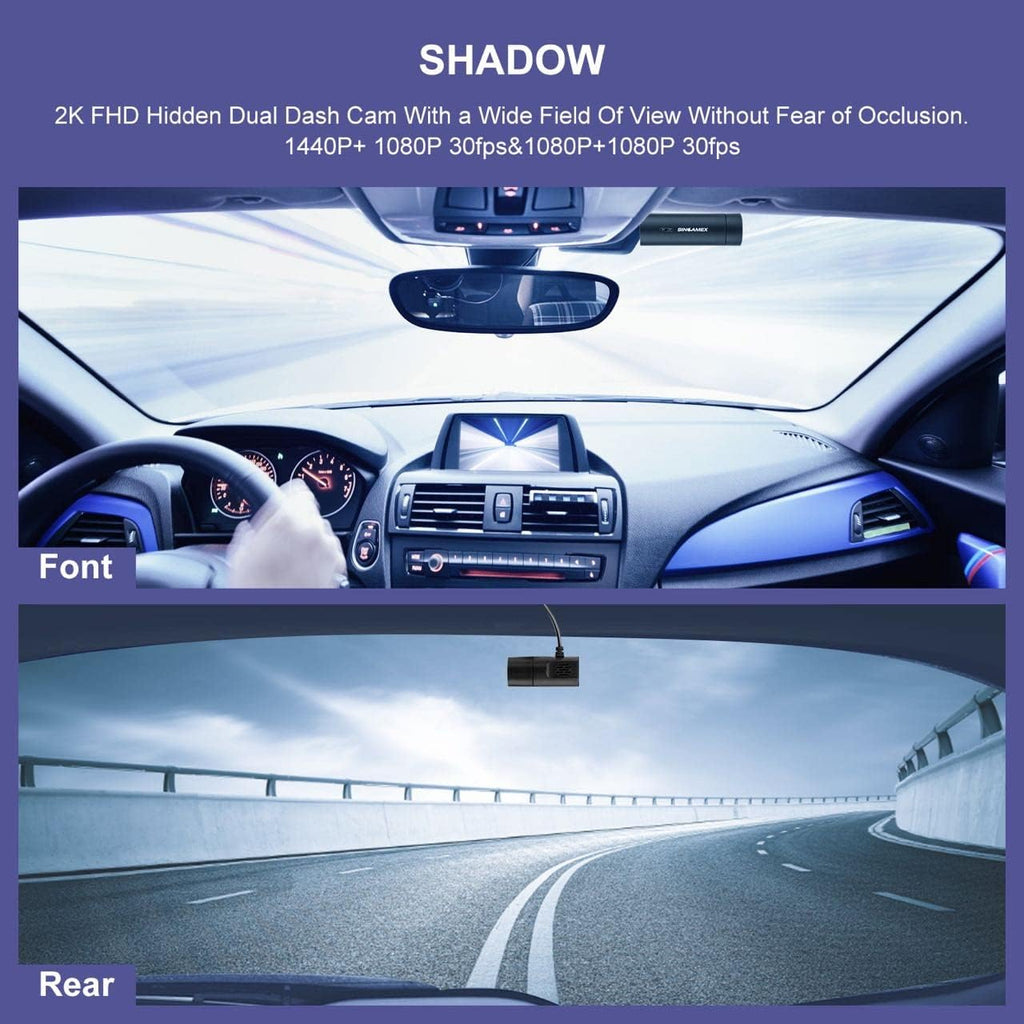 2K 1440P Front and Rear Dash Cam with WiFi GPS A983235