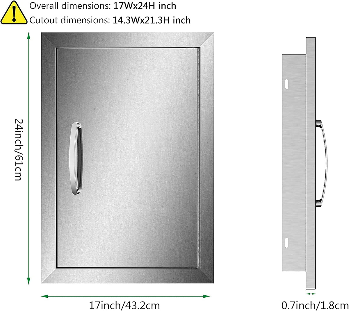 Stainless Steel 24''W x 24''H Outdoor Kitchen Doors V14852