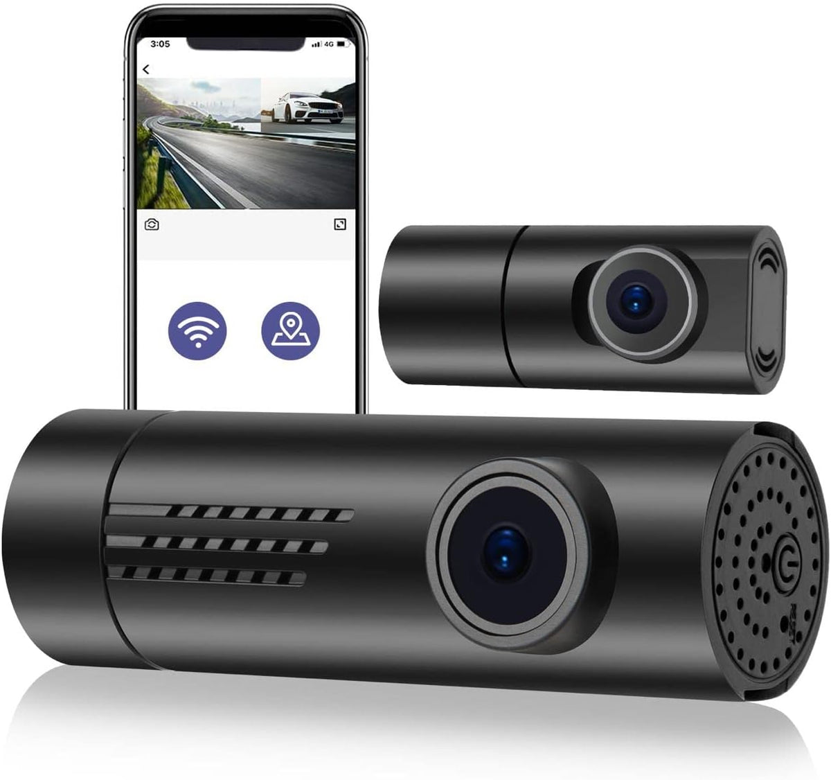 2K 1440P Front and Rear Dash Cam with WiFi GPS A983235