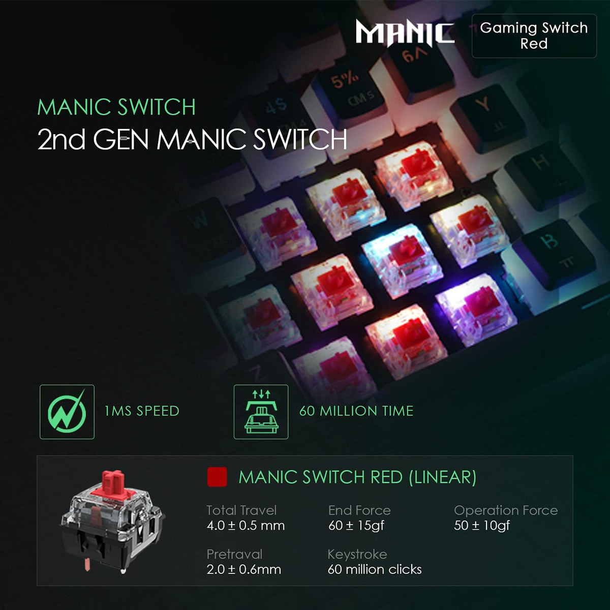 USB Wired RGB Mechanical Gaming Keyboard W645