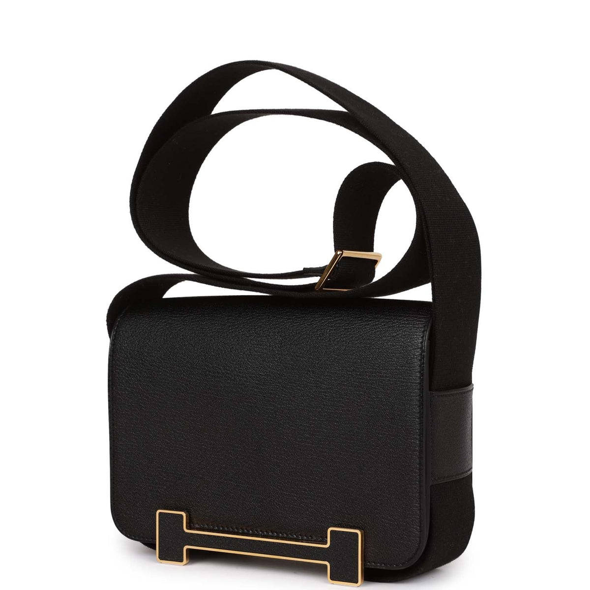Black Chevre Gold Hardware Geta U887384