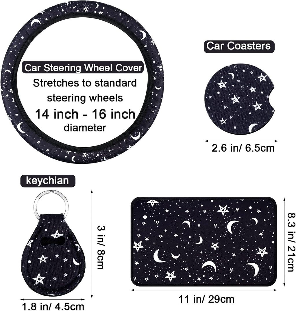 15 Pieces Moon and Stars Car Seat Cover Full Set O2759