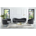 Gray Velvet 3-piece Living Room Set J26738