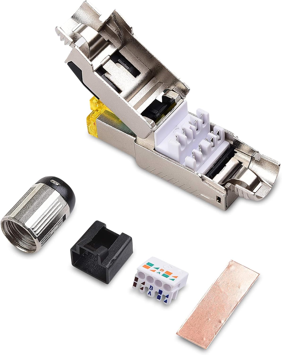6-Pack Shielded Cat8 RJ45 Connector U52786