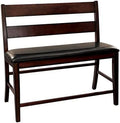 Wood Counter Height Dining Bench with Back in Cherry C87406