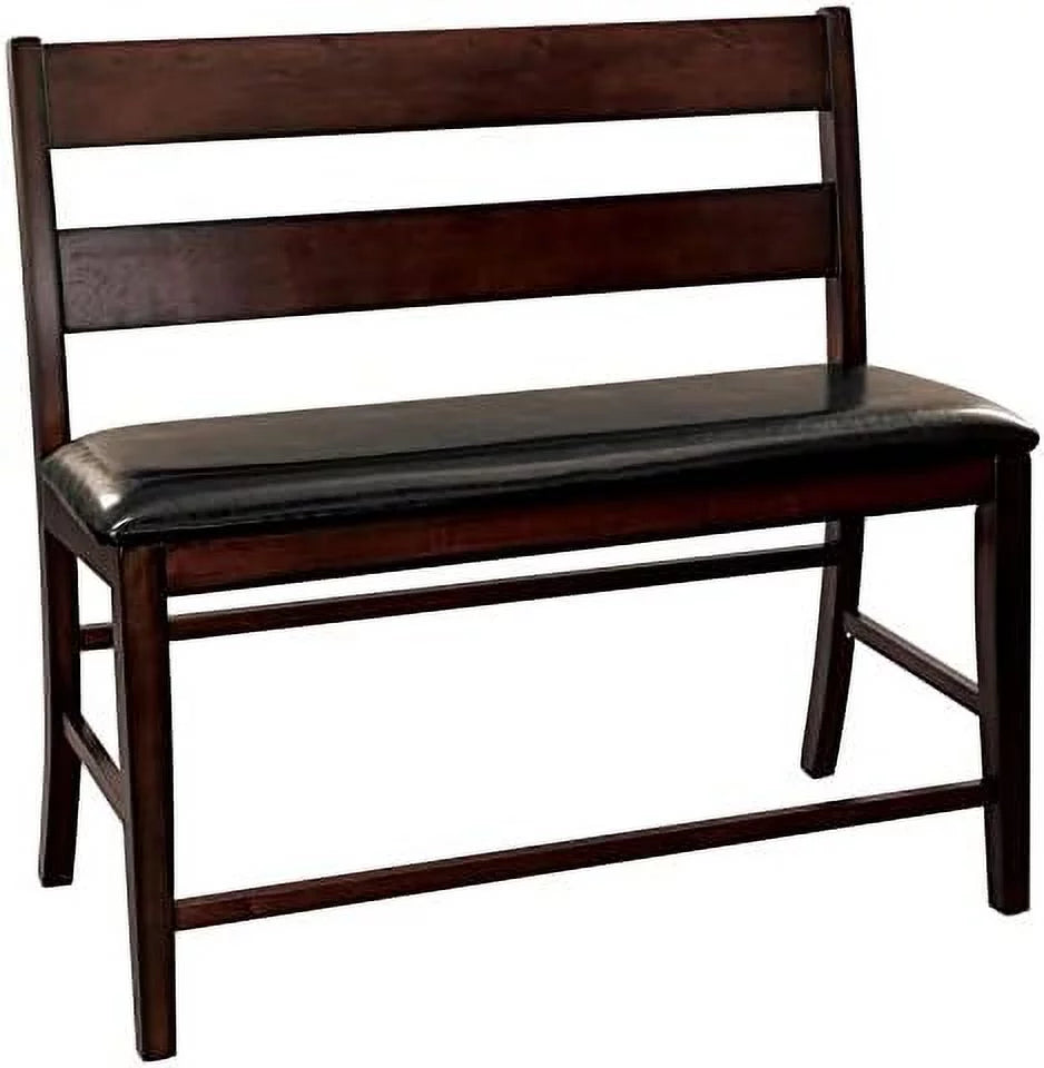Wood Counter Height Dining Bench with Back in Cherry C87406