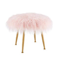 Faux Fur Stool, Gold/Pink I159713