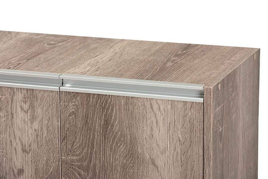Weathered Oak Finished Wood 2-Door Shoe Cabinet Z229557
