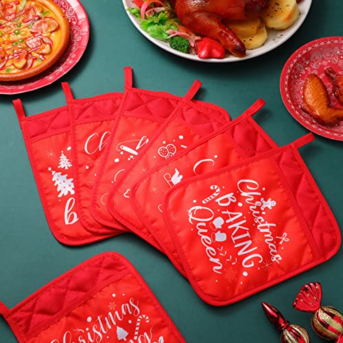 24 Piece Red Christmas Pot Holders with Pockets Oven Mitts H80294