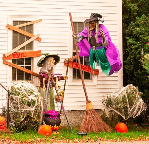 12 Ft Animated Hovering Witch with Sound & Touch Activated Sensor V5032