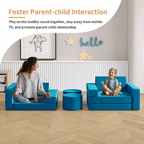 13PCS Modular Kids Play Couch (Blueberry, L) G2760