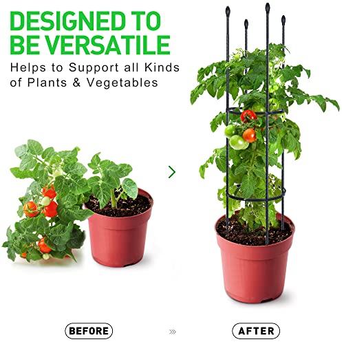 60" Tall Tomato Cage Plant Support with Plant Clips S2800