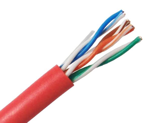 Cat5e Riser Bulk Ethernet Cable, 24 AWG 1000ft - Red E245