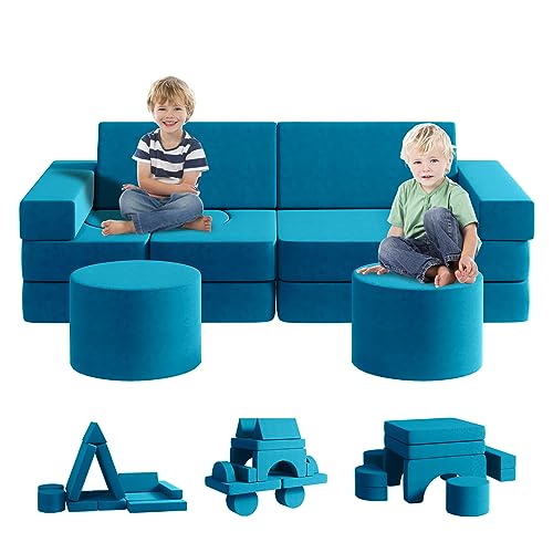 13PCS Modular Kids Play Couch (Blueberry, L) G2760