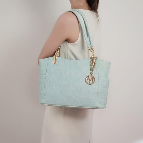 Vegan Leather Shoulder Bag Tote Bag Purse Set H417