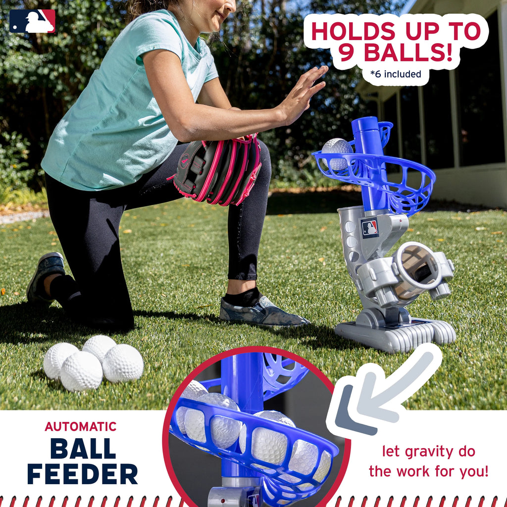 Kids Baseball Pitching Machine Height Adjustable 6 Plastic Balls Z10920