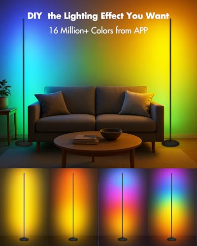 Corner Floor Lamp, Smart RGB LED Color Changing Standing Lamp R790