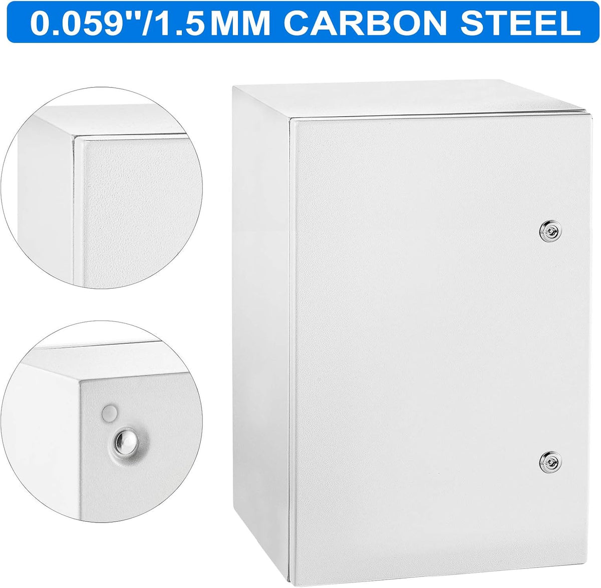 Steel Electrical Enclosure Box, 24'' x 16'' x 12'', IP65 Weatherproof Metal Box with Mounting Plate C7110