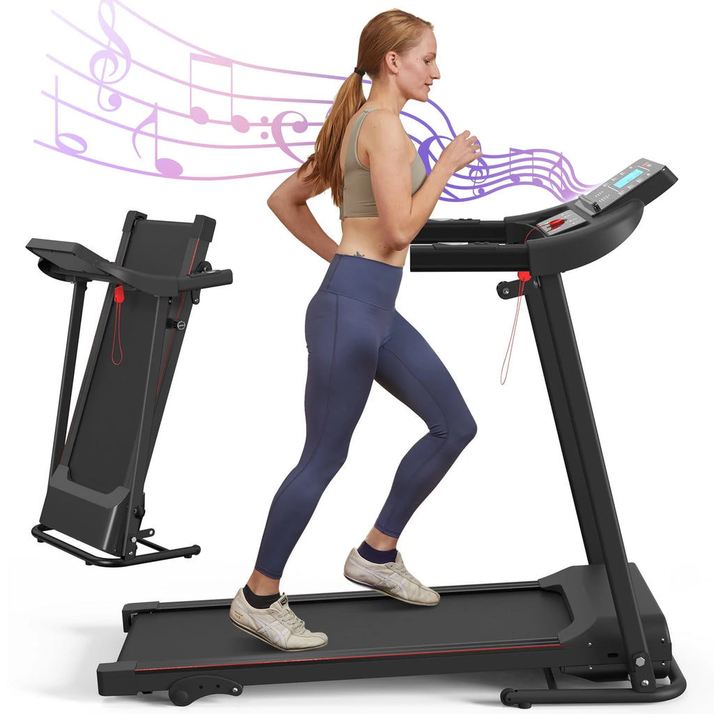 Foldable Treadmill with Incline 220lbs Black E2589