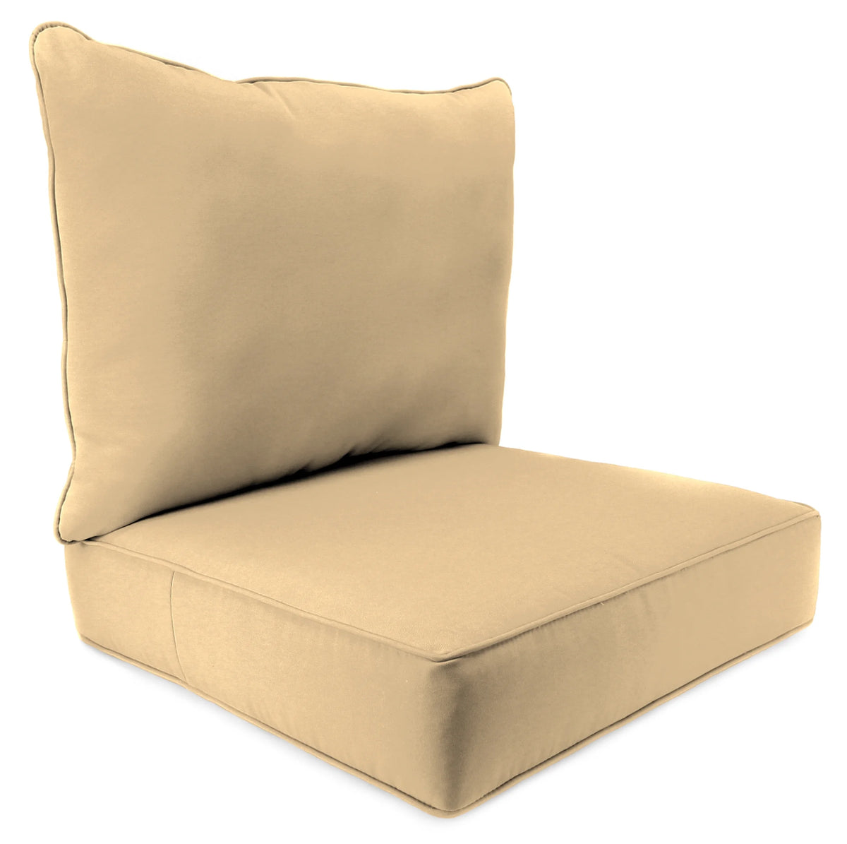 Antique Beige Square Outdoor Deep Seating Cushion and Back Cushion 2-Piece Set D35437