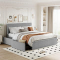 Queen Size Upholstered Platform Bed with 4 Storage Drawers S2127