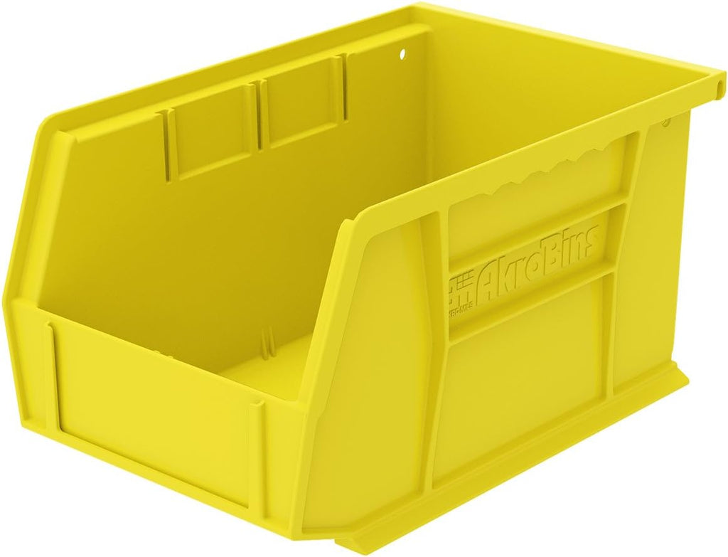 Plastic Storage Bin Hanging Stacking Containers, 9-Inch x 6-Inch x 5-Inch, Black, 12-Pack T195