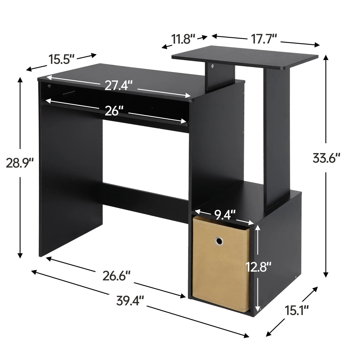 Compact Laptop Desk with Side Drawer M7346