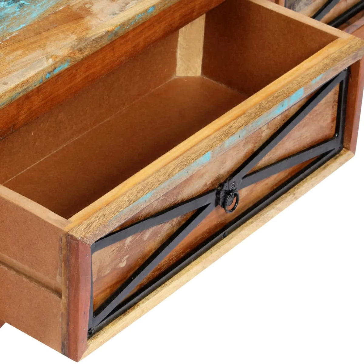 Reclaimed Wood TV Cabinet with 2 Storage Drawers C829