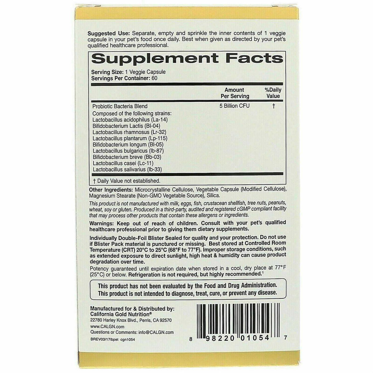 Pet Probiotics R973044