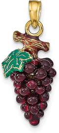 14K Yellow Gold Enamel Grapes W1554