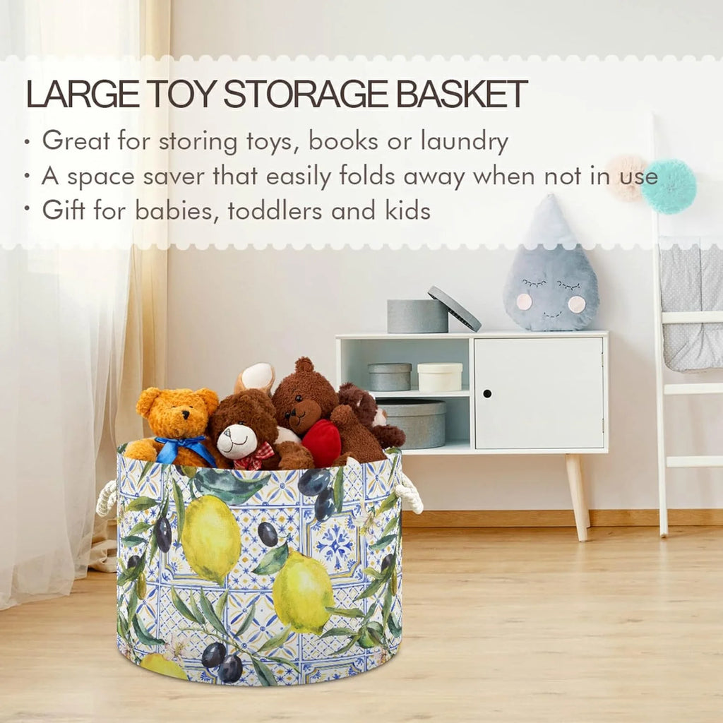 Collapsible Storage Basket with Handle, 20x20x14 in Z124
