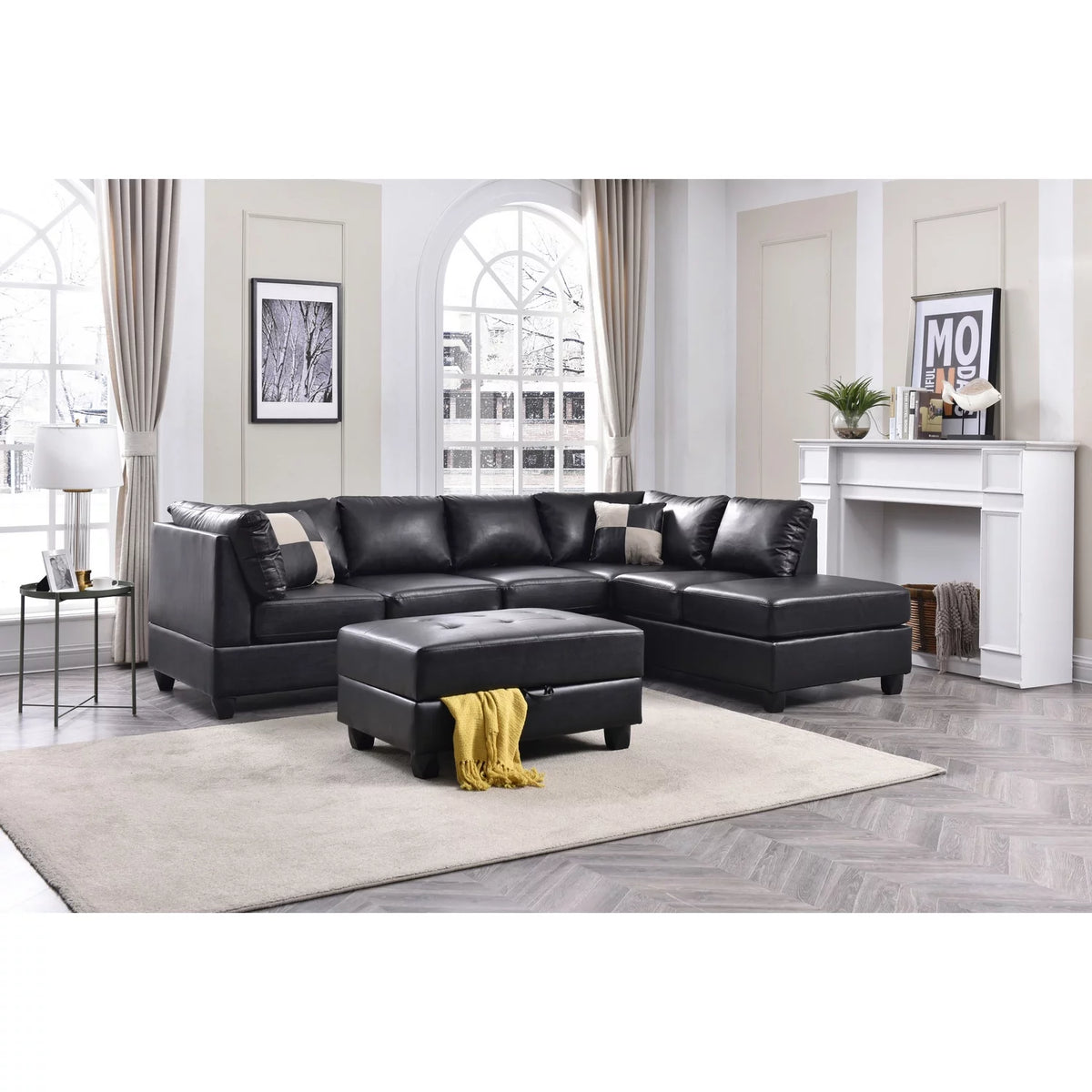 Black Sectional S1714