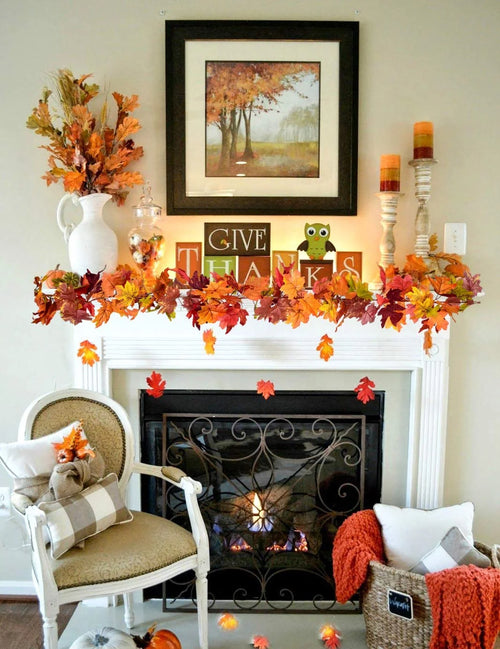 11.8Ft 7 Colors Artificial Fall Maple Leaf Garland U710
