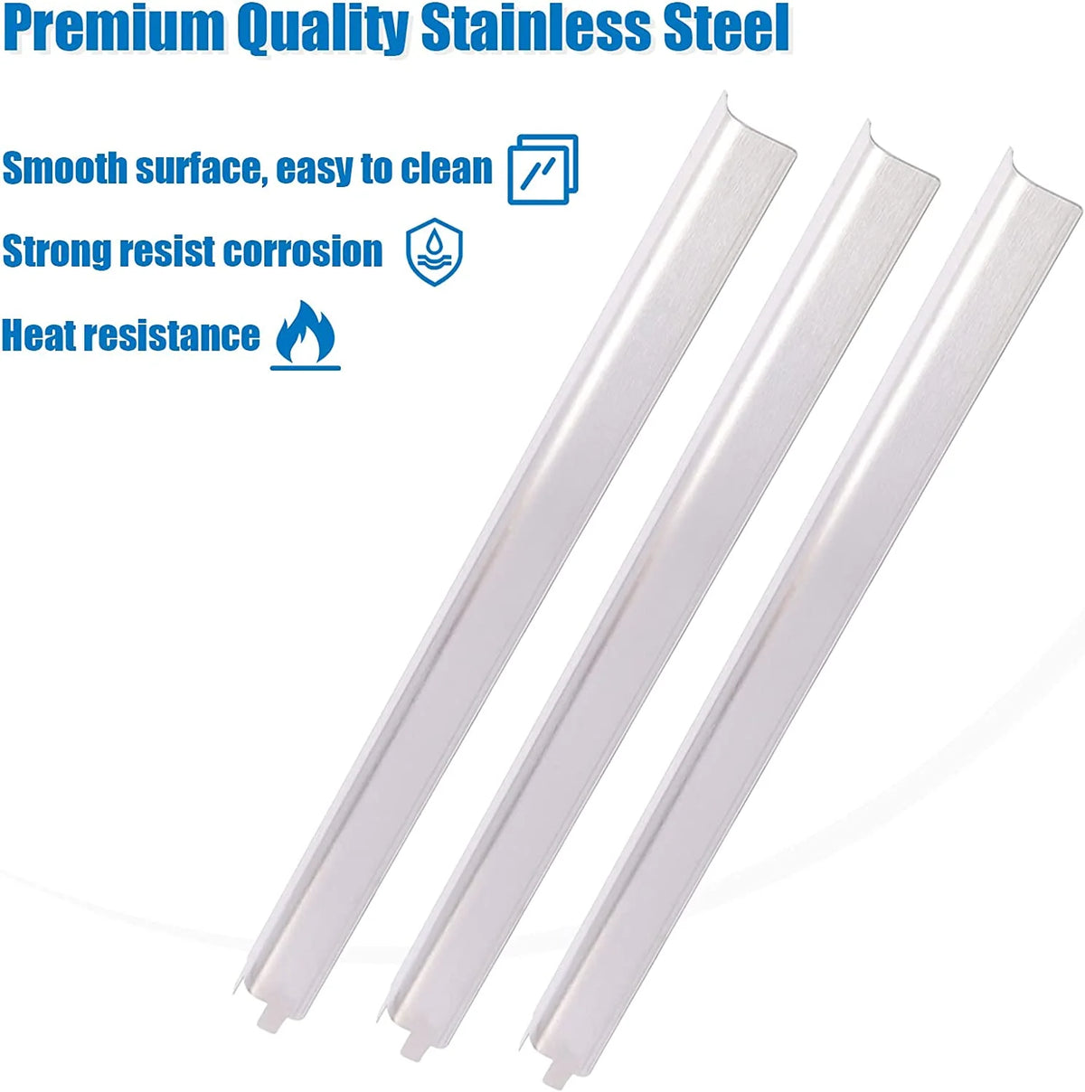4 Pack Stainless Steel Heat Shields Tents for Gas Grill U8363